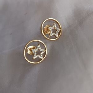 Dazzling Gold Star Hoop Earrings